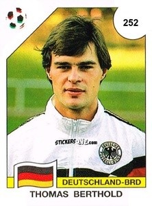 Sticker Thomas Berthold - Campeonato De Futebol Mundial 1990 n. 252 - Panini