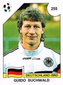 Sticker Guido Buchwald - Campeonato De Futebol Mundial 1990 n. 255 - Panini