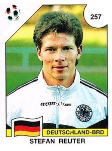 Sticker Stefan Reuter - Campeonato De Futebol Mundial 1990 n. 257 - Panini