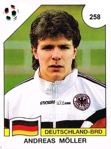 Sticker Andreas Möller - Campeonato De Futebol Mundial 1990 n. 258 - Panini