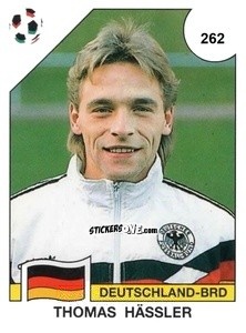 Sticker Thomas Hässler - Campeonato De Futebol Mundial 1990 n. 262 - Panini