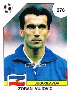 Sticker Zoran Vujovic - Campeonato De Futebol Mundial 1990 n. 276 - Panini