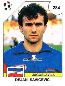 Sticker Dejan Savicevic - Campeonato De Futebol Mundial 1990 n. 284 - Panini