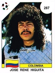 Sticker Jose Rene Higuita - Campeonato De Futebol Mundial 1990 n. 287 - Panini