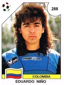Sticker Eduardo Niño - Campeonato De Futebol Mundial 1990 n. 288 - Panini