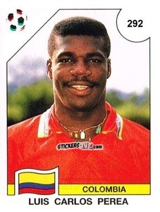 Sticker Luis Carlos Perea - Campeonato De Futebol Mundial 1990 n. 292 - Panini
