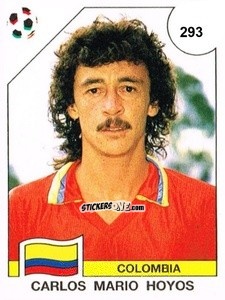 Sticker Carlos Mario Hoyos - Campeonato De Futebol Mundial 1990 n. 293 - Panini