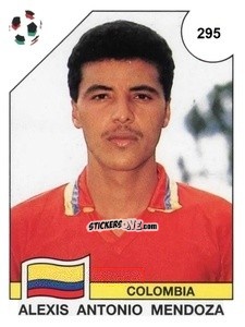 Sticker Alexis Antonio Mendoza - Campeonato De Futebol Mundial 1990 n. 295 - Panini