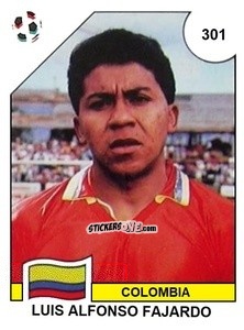 Sticker Luis Alfonso Fajardo - Campeonato De Futebol Mundial 1990 n. 301 - Panini