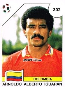 Sticker Arnoldo Alberto Iguaran - Campeonato De Futebol Mundial 1990 n. 302 - Panini