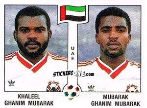 Sticker Khaleel Ghanim Mubarak / Mubarak Ghanim Mubarak - Campeonato De Futebol Mundial 1990 n. 309 - Panini