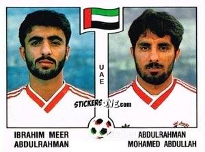 Sticker Ibrahim Meer Abdulrahman / Abbulrahman Mohamed Abdullah - Campeonato De Futebol Mundial 1990 n. 310 - Panini