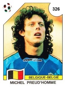 Figurina Michel Preud'Homme - Campeonato De Futebol Mundial 1990 n. 326 - Panini