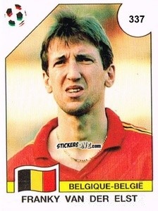 Sticker Franky Van Der Elst - Campeonato De Futebol Mundial 1990 n. 337 - Panini