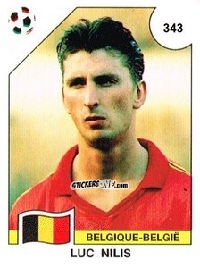 Sticker Luc Nilis - Campeonato De Futebol Mundial 1990 n. 343 - Panini