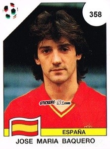 Sticker Jose Maria Baquero - Campeonato De Futebol Mundial 1990 n. 358 - Panini