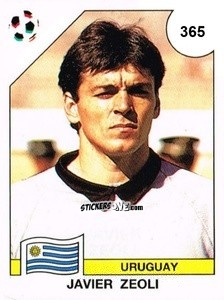 Sticker Javier Zeoli - Campeonato De Futebol Mundial 1990 n. 365 - Panini