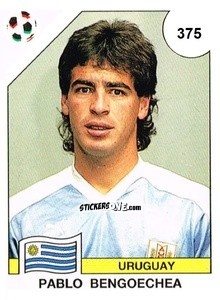 Sticker Pablo Bengoechea - Campeonato De Futebol Mundial 1990 n. 375 - Panini