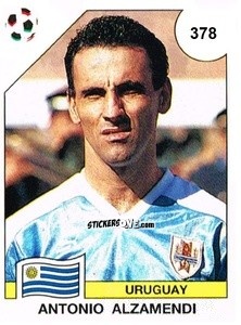 Sticker Antonio Alzamendi - Campeonato De Futebol Mundial 1990 n. 378 - Panini