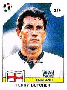 Sticker Terry Butcher - Campeonato De Futebol Mundial 1990 n. 389 - Panini
