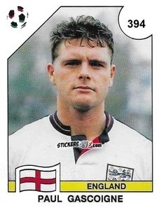 Sticker Paul Gascoigne - Campeonato De Futebol Mundial 1990 n. 394 - Panini