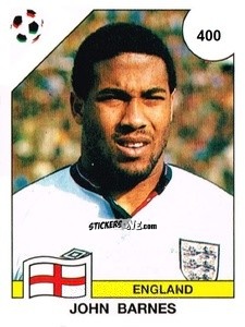 Sticker John Barnes - Campeonato De Futebol Mundial 1990 n. 400 - Panini