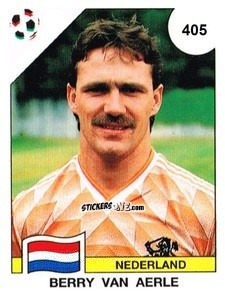 Sticker Berry Van Aerle - Campeonato De Futebol Mundial 1990 n. 405 - Panini