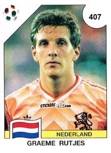 Sticker Graeme Rutjes - Campeonato De Futebol Mundial 1990 n. 407 - Panini
