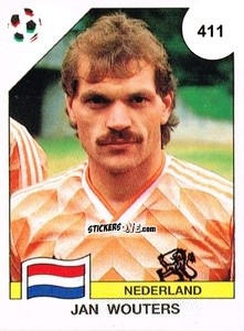 Sticker Jan Wouters - Campeonato De Futebol Mundial 1990 n. 411 - Panini