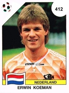 Cromo Erwin Koeman - Campeonato De Futebol Mundial 1990 n. 412 - Panini