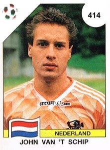 Sticker John Van 'T Schip - Campeonato De Futebol Mundial 1990 n. 414 - Panini