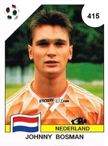 Figurina Johnny Bosman - Campeonato De Futebol Mundial 1990 n. 415 - Panini