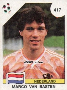 Sticker Marco Van Basten - Campeonato De Futebol Mundial 1990 n. 417 - Panini