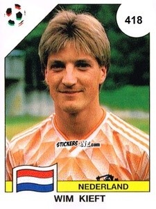Figurina Wim Kieft - Campeonato De Futebol Mundial 1990 n. 418 - Panini