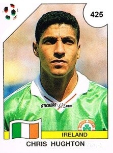 Sticker Chris Hughton - Campeonato De Futebol Mundial 1990 n. 425 - Panini