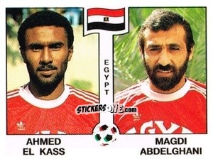 Figurina Ahmed El Kass / Magdi Abdelghani - Campeonato De Futebol Mundial 1990 n. 445 - Panini