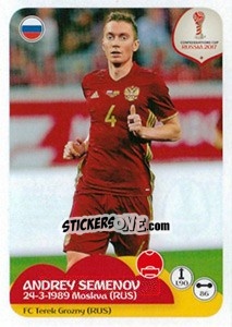 Sticker Andrei Semenov - FIFA Confederation Cup Russia 2017 n. 40 - Panini
