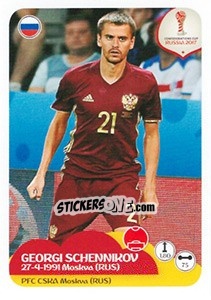 Sticker Georgi Schennikov - FIFA Confederation Cup Russia 2017 n. 42 - Panini