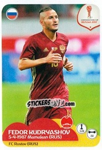 Sticker Fedor Kudryashov - FIFA Confederation Cup Russia 2017 n. 44 - Panini