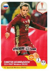 Sticker Dmitri Kombarov - FIFA Confederation Cup Russia 2017 n. 51 - Panini