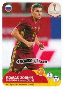 Sticker Roman Zobnin - FIFA Confederation Cup Russia 2017 n. 52 - Panini