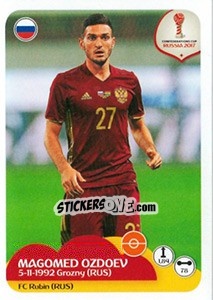 Sticker Magomed Ozdoev - FIFA Confederation Cup Russia 2017 - Panini