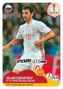 Sticker Alan Dzagoev - FIFA Confederation Cup Russia 2017 n. 54 - Panini