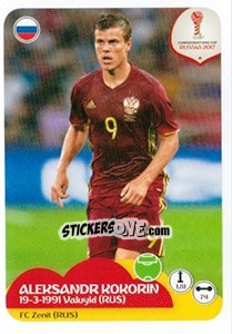 Sticker Aleksandr Kokorin - FIFA Confederation Cup Russia 2017 n. 55 - Panini