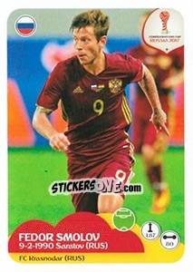 Sticker Fedor Smolov - FIFA Confederation Cup Russia 2017 n. 56 - Panini