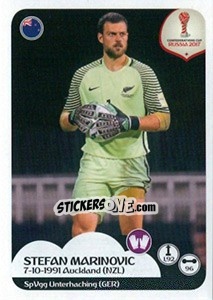 Sticker Stefan Marinovic - FIFA Confederation Cup Russia 2017 n. 63 - Panini