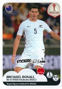 Sticker Michael Boxall - FIFA Confederation Cup Russia 2017 n. 65 - Panini