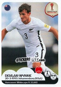 Sticker Deklan Wynne - FIFA Confederation Cup Russia 2017 n. 71 - Panini