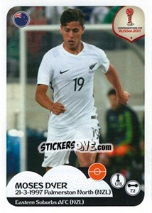 Sticker Moses Dyer - FIFA Confederation Cup Russia 2017 n. 75 - Panini