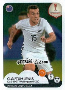Sticker Clayton Lewis - FIFA Confederation Cup Russia 2017 n. 77 - Panini